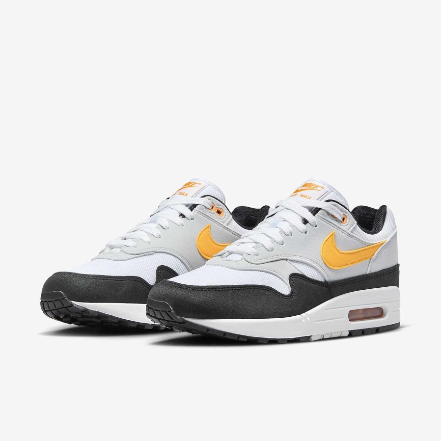 Men Nike Air Max | Nike Air Max 1 White/Black/Pure Platinum/University Gold