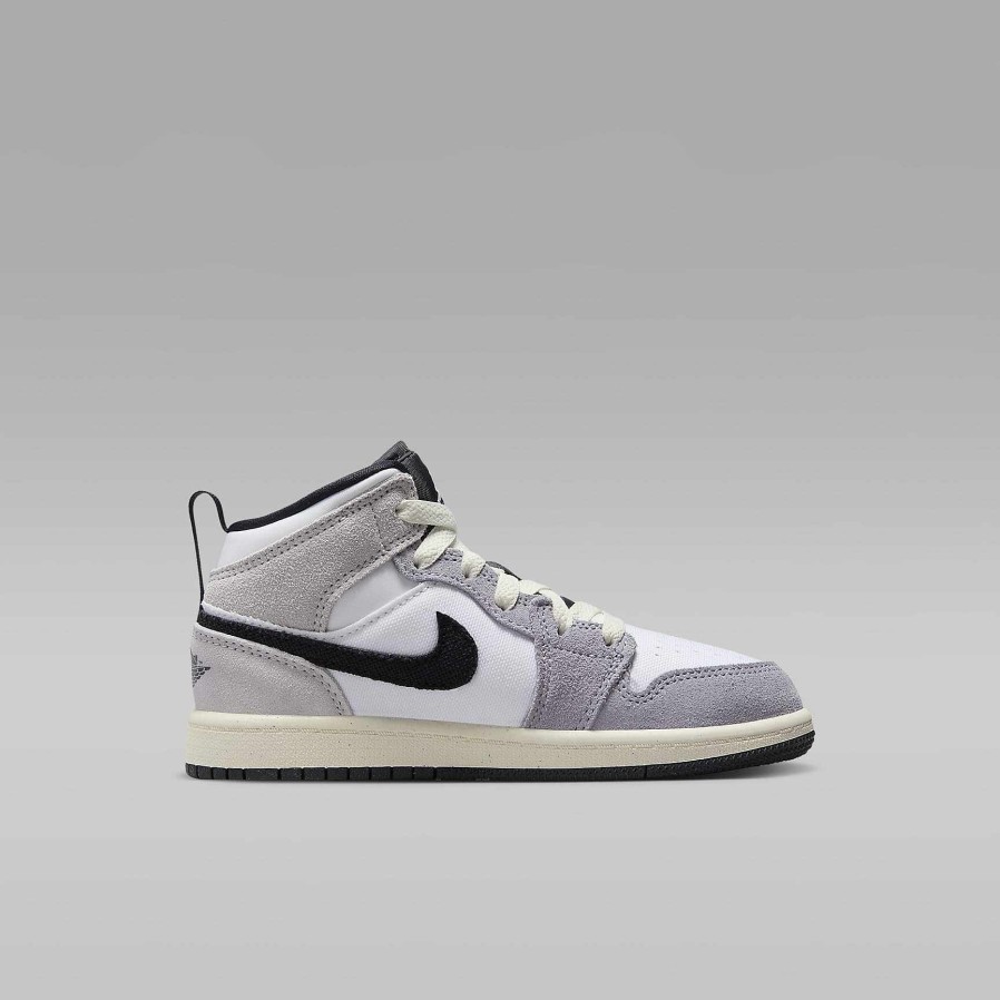 Kids Nike Jordan | Jordan 1 Mid Se Craft Cement Grey/White/Tech Grey/Black