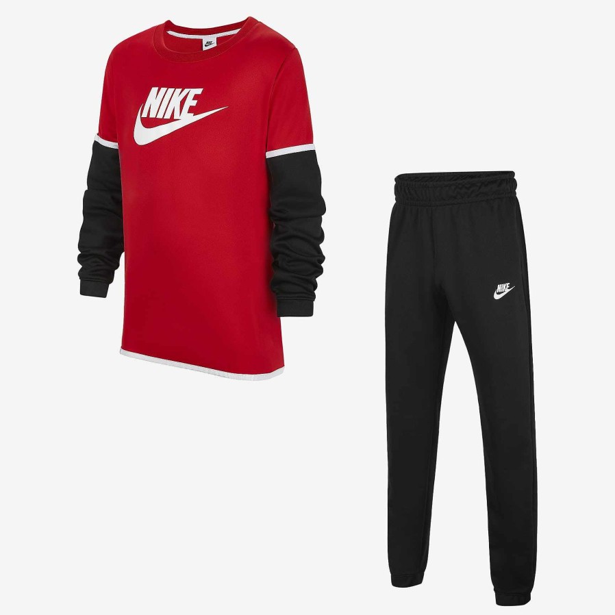 Kids Nike Cyber Monday Clothing | Nike Sportswear University Red/Black/White/White