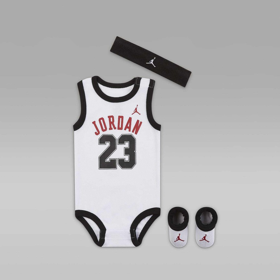 Kids Nike Jordan | Jordan 3-Piece Mesh Jersey Bodysuit Box Set