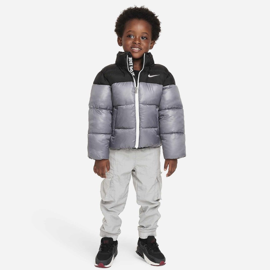 Kids Nike Outerwear & Jackets | Nike Colorblock Puffer Jacket Black