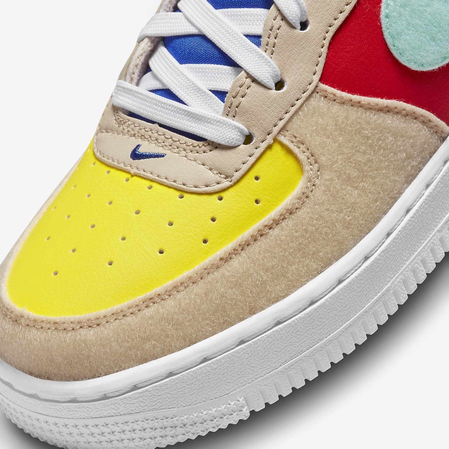 Kids Nike Air Force 1 | Nike Air Force 1 Lv8 Sanddrift/Track Red/Opti Yellow/Emerald Rise