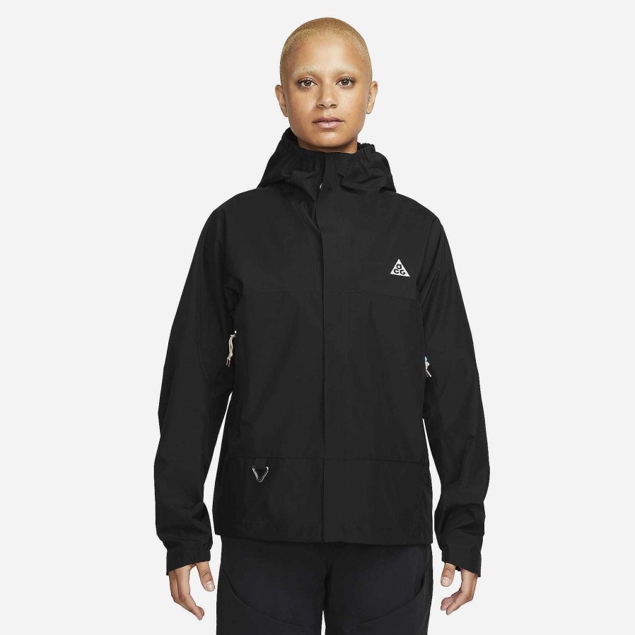 Women Nike Outerwear & Jackets | Nike Acg "Cascade Rain" Black/Summit White