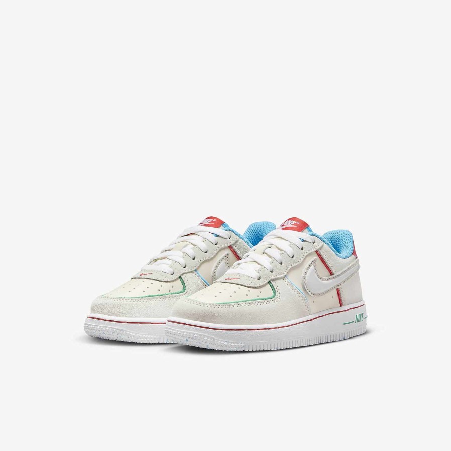 Kids Nike Lifestyle | Nike Force 1 Lv8 Pale Ivory/Picante Red/Baltic Blue/White