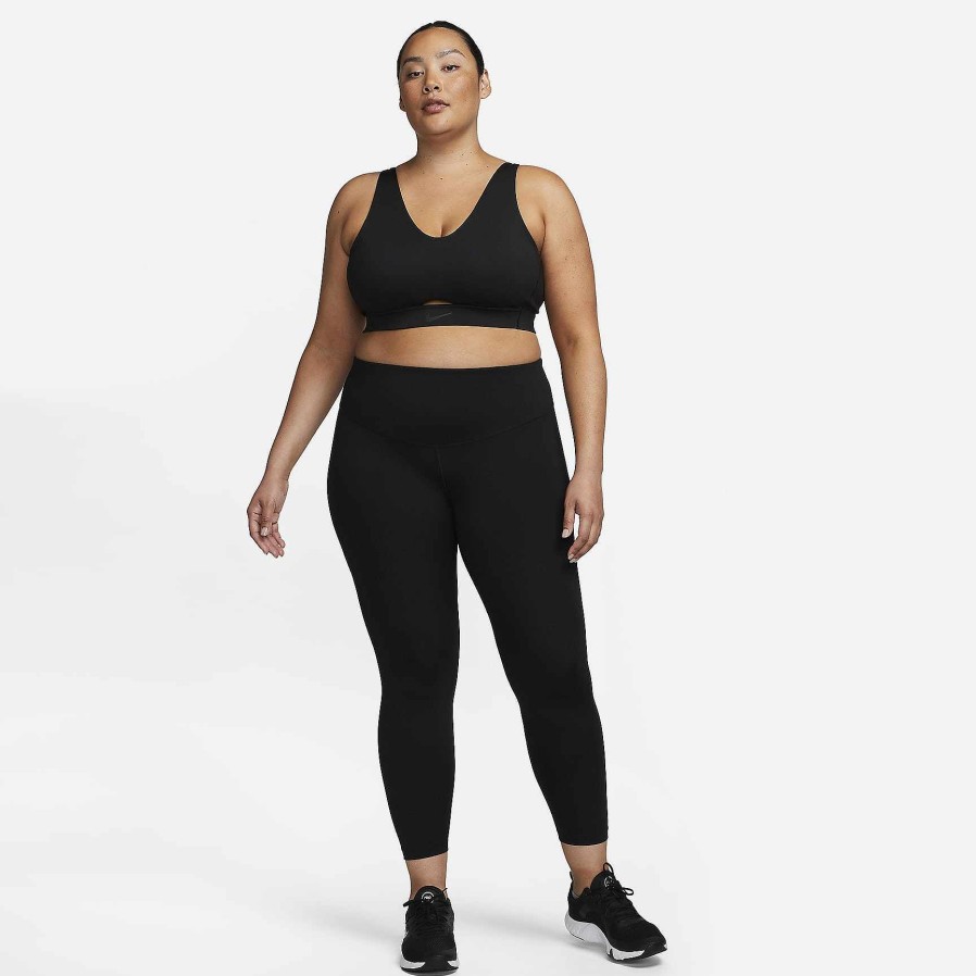 Women Nike Bras | Nike Indy Plunge Cutout Black/Dark Smoke Grey