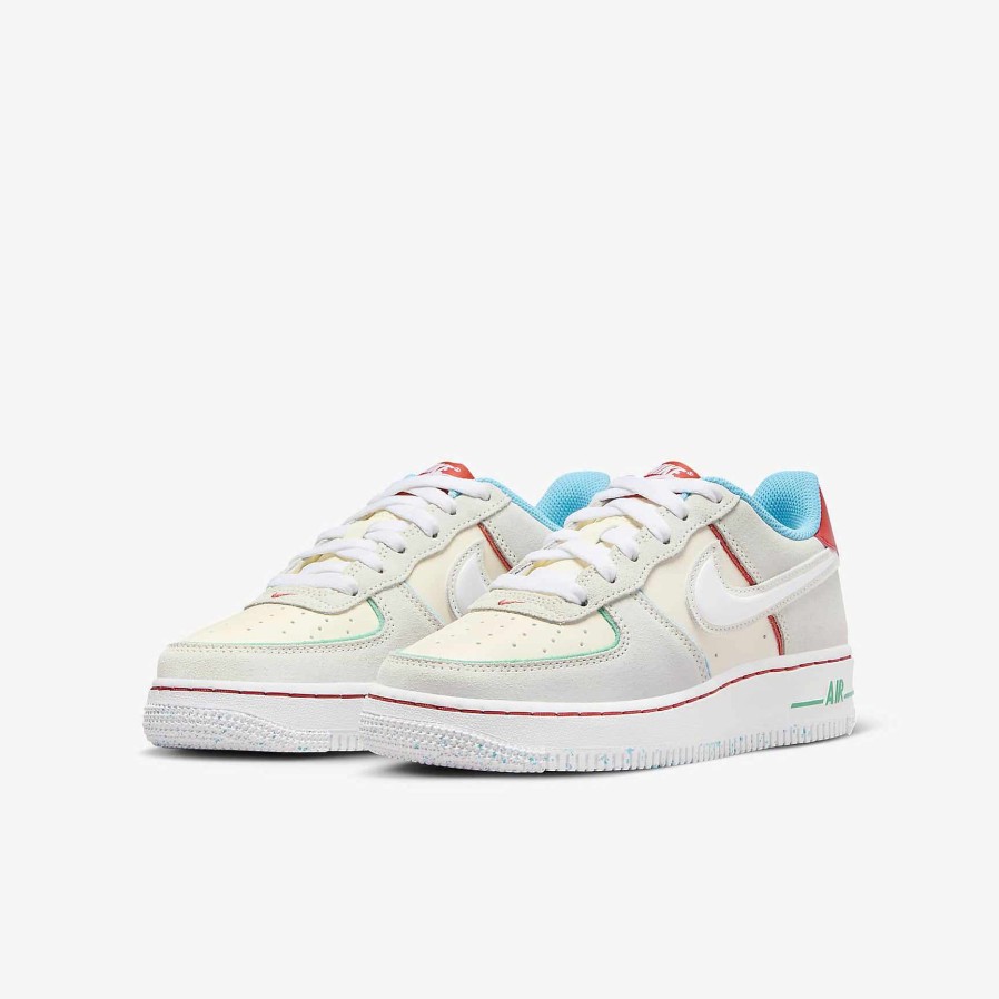 Kids Nike Lifestyle | Nike Air Force 1 Lv8 Pale Ivory/Picante Red/Baltic Blue/White