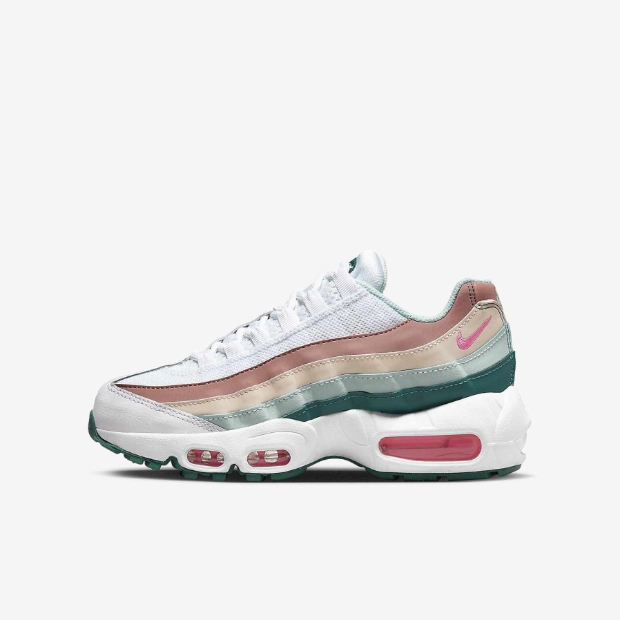 Kids Nike Cyber Monday Shoes | Nike Air Max 95 Recraft White/Geode Teal/Jade Ice/Pink Spell