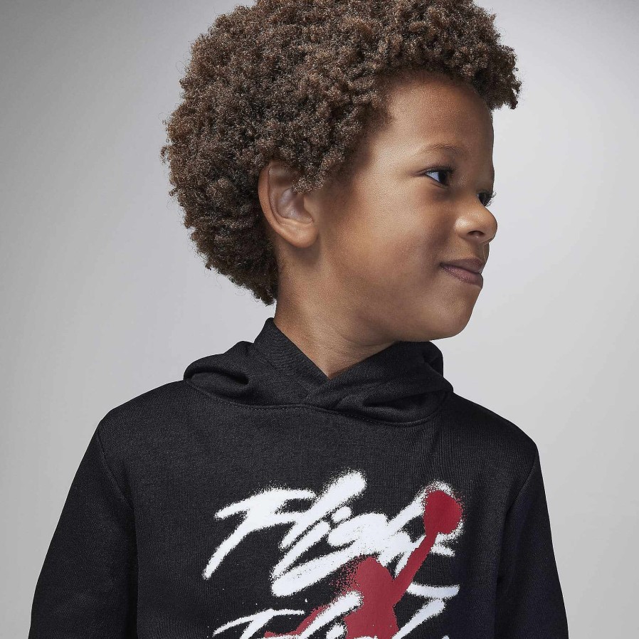 Kids Nike Cyber Monday Clothing | Jordan Flight Spray Pullover Hoodie Set Black