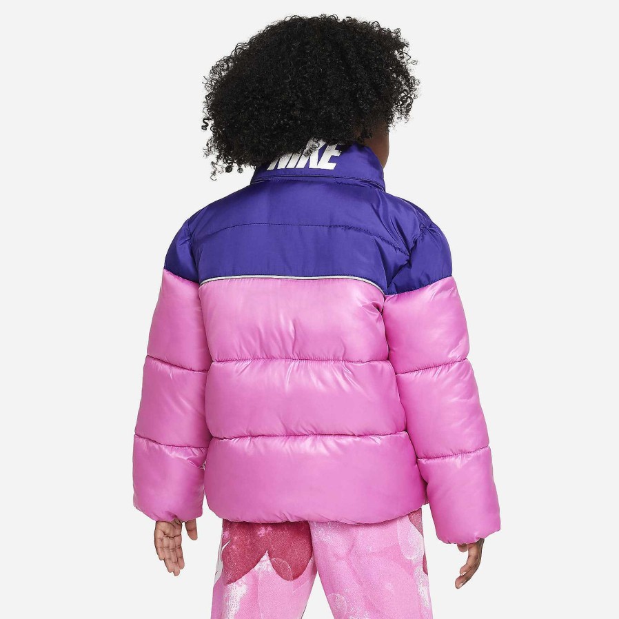 Kids Nike Outerwear & Jackets | Nike Colorblock Puffer Jacket Playful Pink