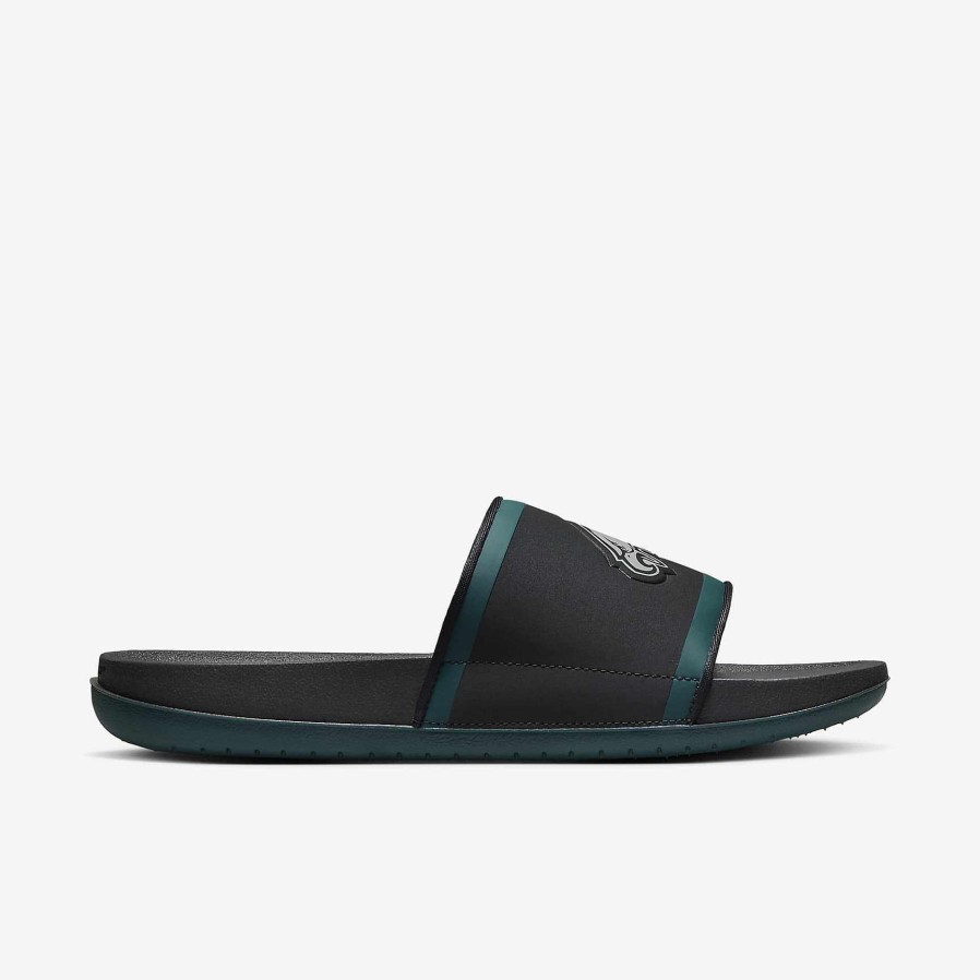 Men Nike Sandals & Slides | Nike Offcourt (Nfl Philadelphia Eagles) Anthracite/Sport Teal/Medium Silver