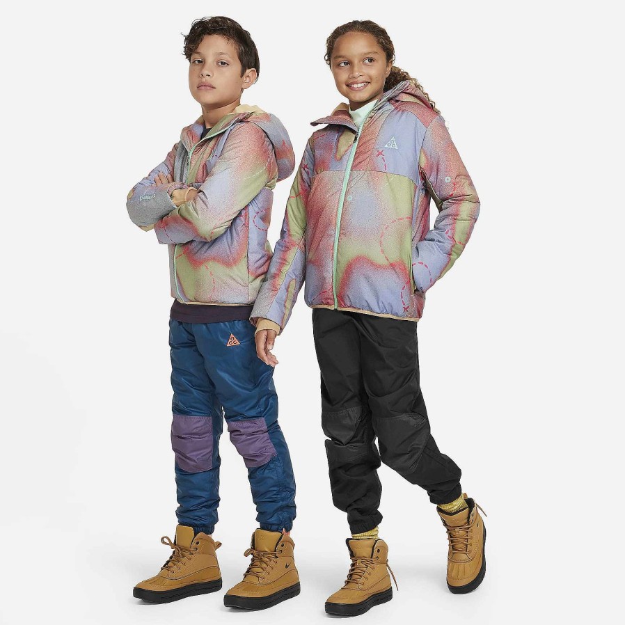 Kids Nike Outerwear & Jackets | Nike Acg Storm-Fit "Rope De Dope" Light Thistle/Sesame/Green Glow