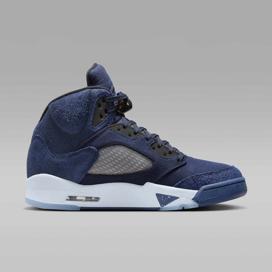 Men Nike Lifestyle | Air Jordan 5 "Navy" Midnight Navy/Football Grey/Black