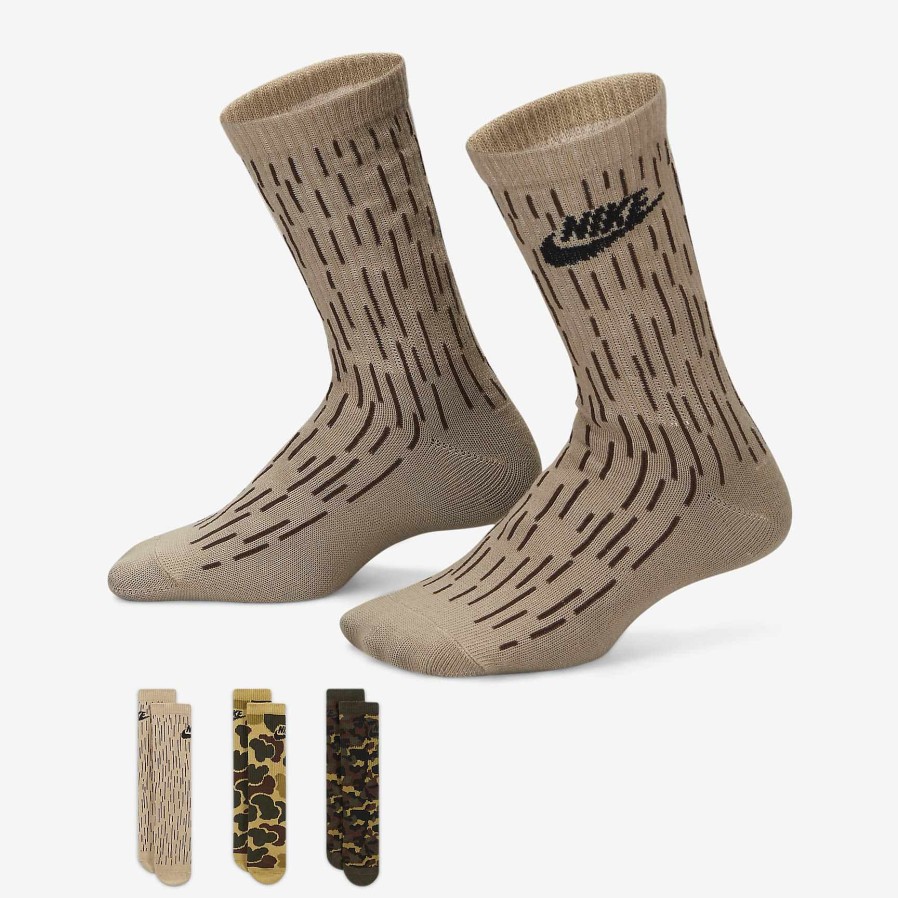 Kids Nike Socks | Nike Camo Dri-Fit Crew Socks (3 Pairs)