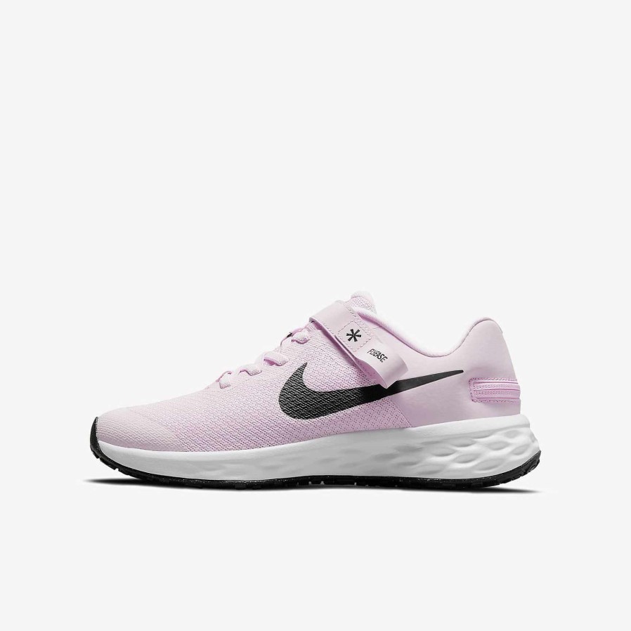 Kids Nike Running | Nike Revolution 6 Flyease Pink Foam/Black