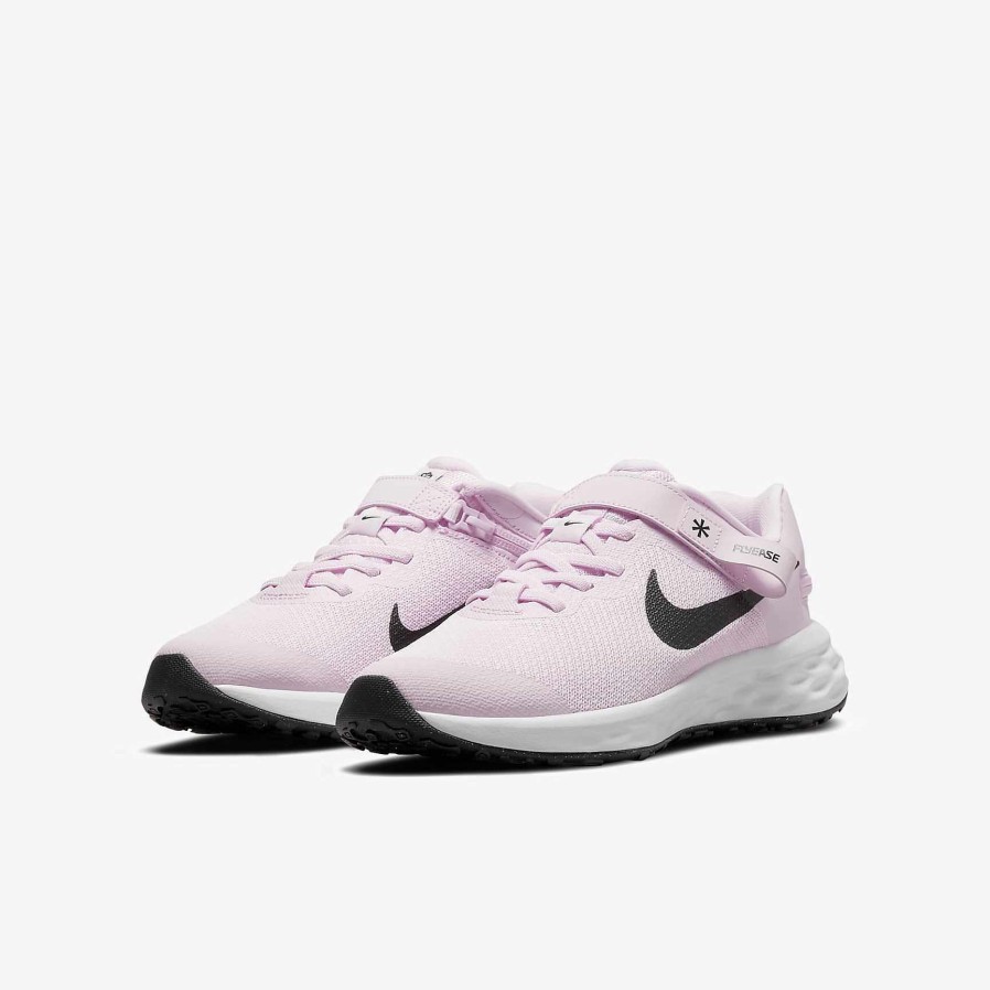 Kids Nike Running | Nike Revolution 6 Flyease Pink Foam/Black