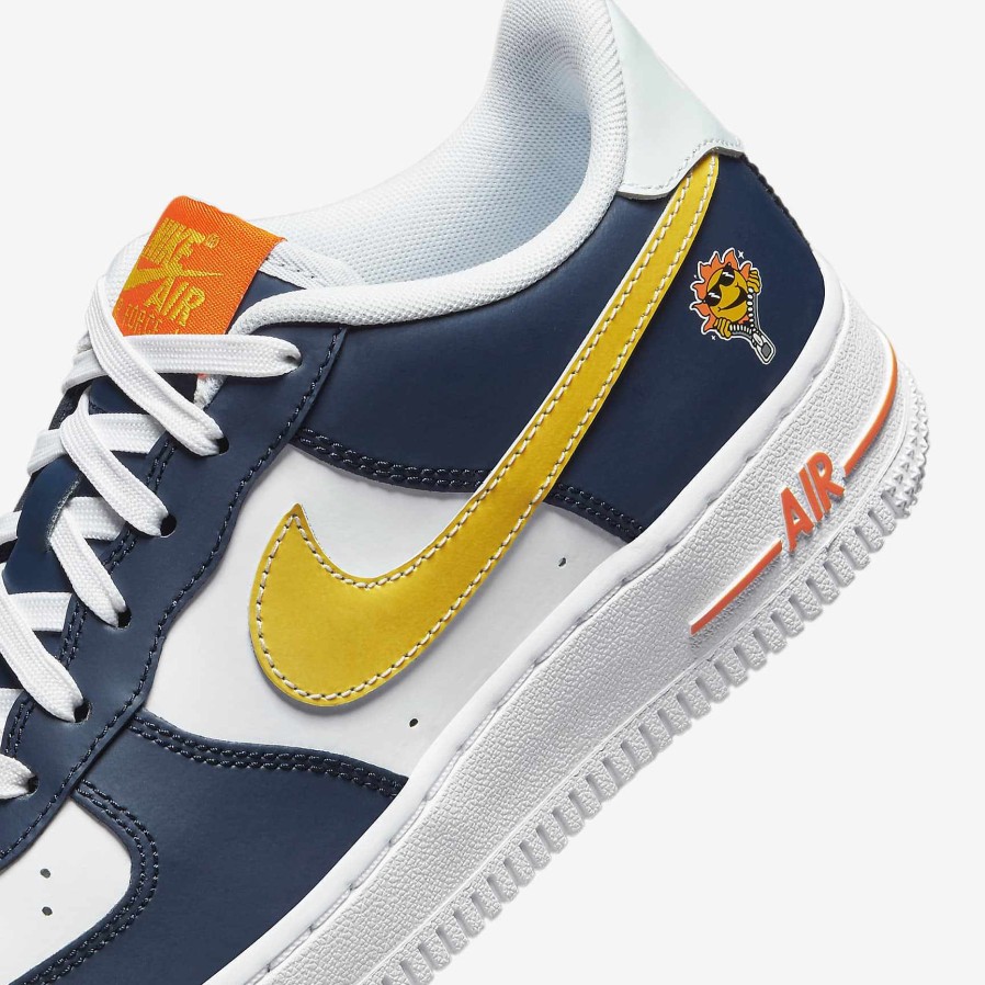 Kids Nike Air Force 1 | Nike Air Force 1 Lv8 Midnight Navy/Blue Tint/Safety Orange/White