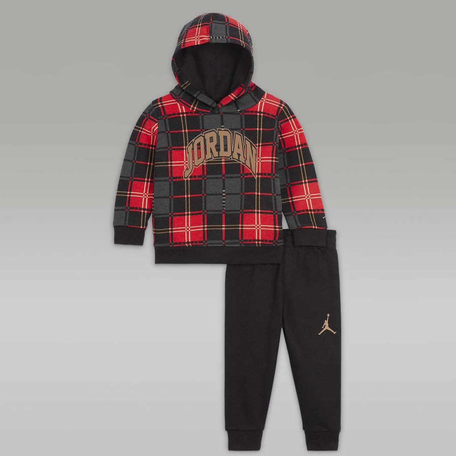 Kids Nike Jordan | Brooklyn Fleece Plaid Pullover Set