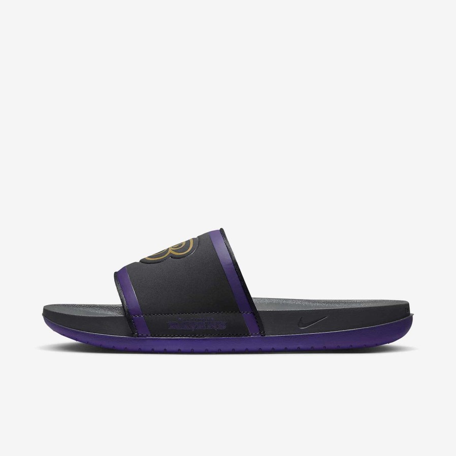 Men Nike Sandals & Slides | Nike Offcourt (Nfl Baltimore Ravens) Anthracite/New Orchid/Ochre