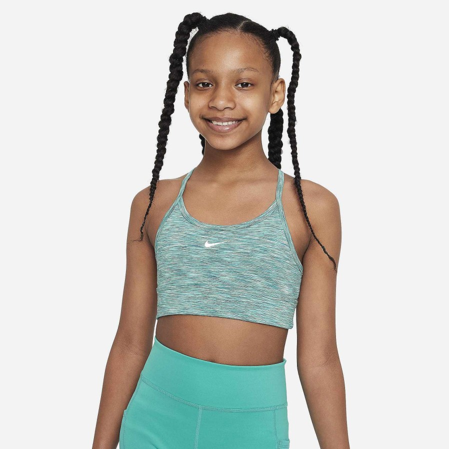 Kids Nike Bras | Nike Dri-Fit Indy Oil Green/White