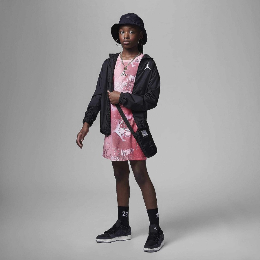 Kids Nike Jordan | Jordan Essentials New Wave Allover Print Dress Coral Chalk