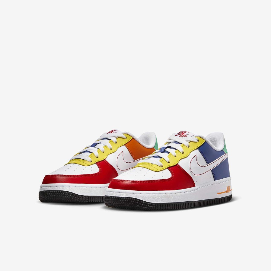 Kids Nike Air Force 1 | Nike Air Force 1 Lv8 University Red/Deep Royal Blue/Opti Yellow/White