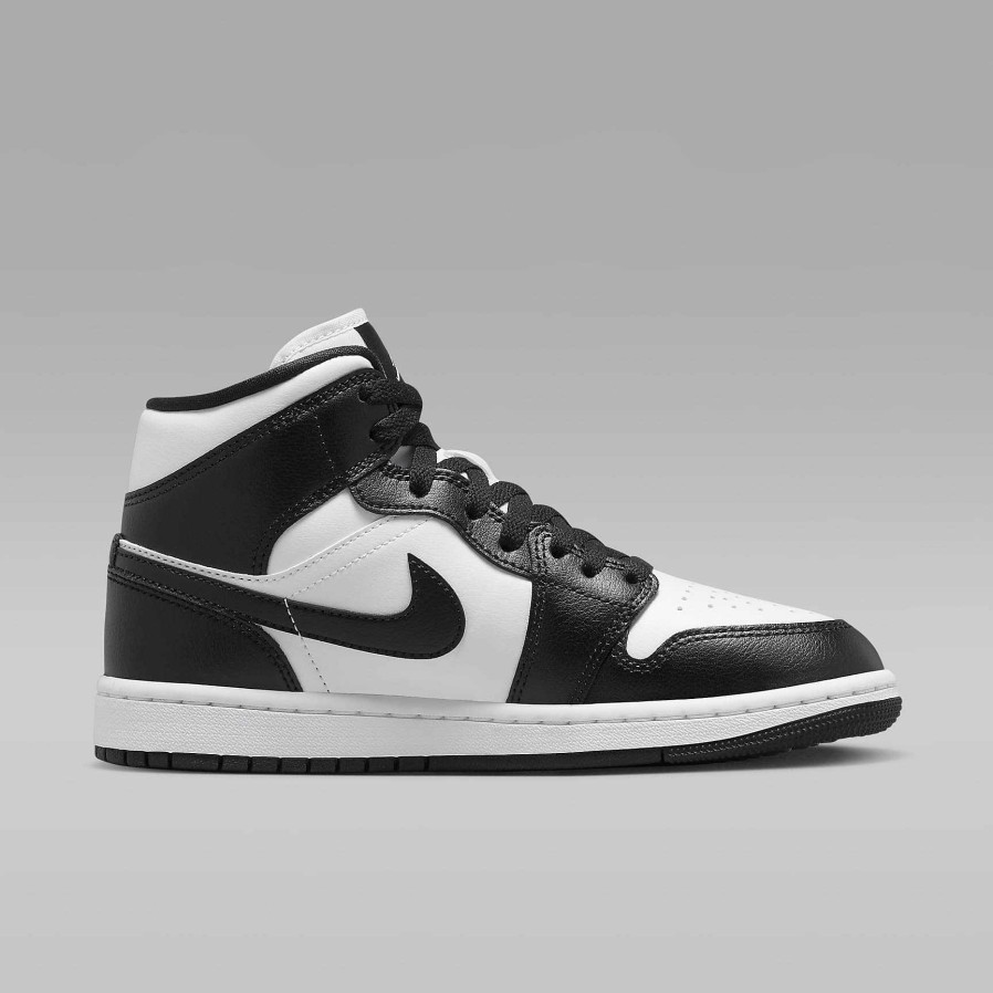 Women Nike Jordan | Air Jordan 1 Mid White/White/Black