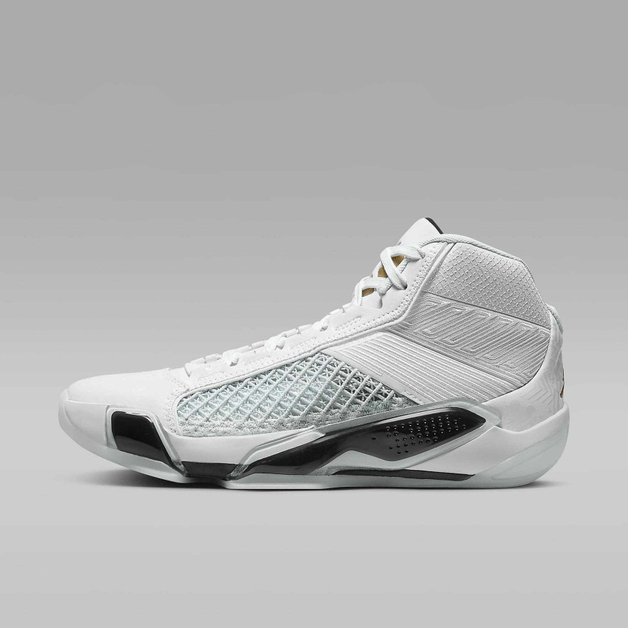 Men Nike Basketball | Air Jordan Xxxviii "Fiba" White/Pure Platinum/Metallic Gold