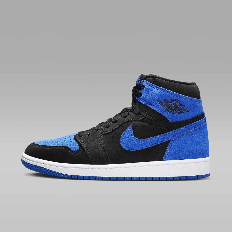 Men Nike Cyber Monday Shoes | Air Jordan 1 High Og "Royal Reimagined" Black/White/Royal Blue/Royal Blue