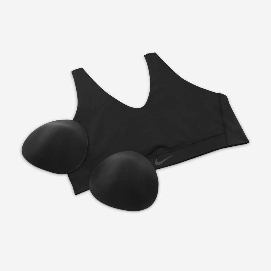 Women Nike Bras | Nike Indy Plunge Cutout Black/Dark Smoke Grey