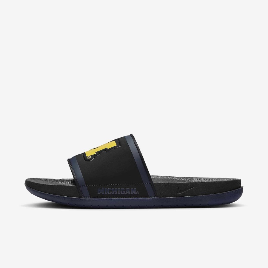 Men Nike Sandals & Slides | Nike Offcourt (Michigan) Black/College Navy/Amarillo