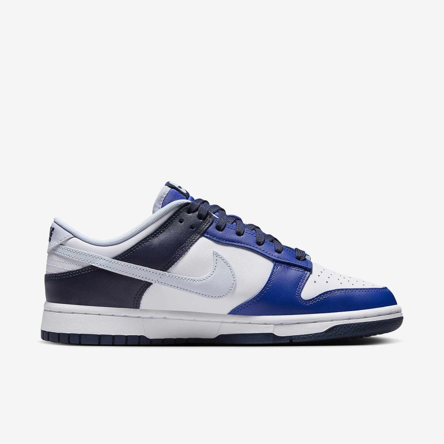 Men Nike Lifestyle | Nike Dunk Low White/Game Royal/Midnight Navy/Football Grey