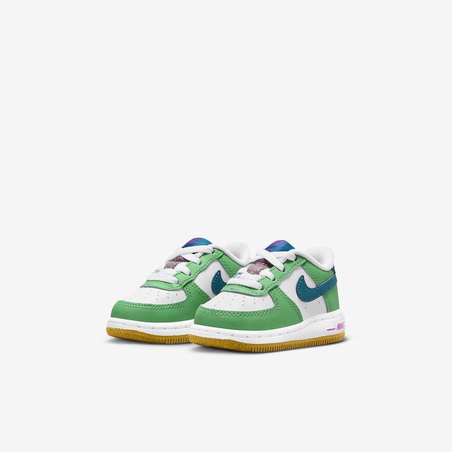 Kids Nike Air Force 1 | Nike Force 1 Lv8 White/Spring Green/Hyper Violet/Green Abyss