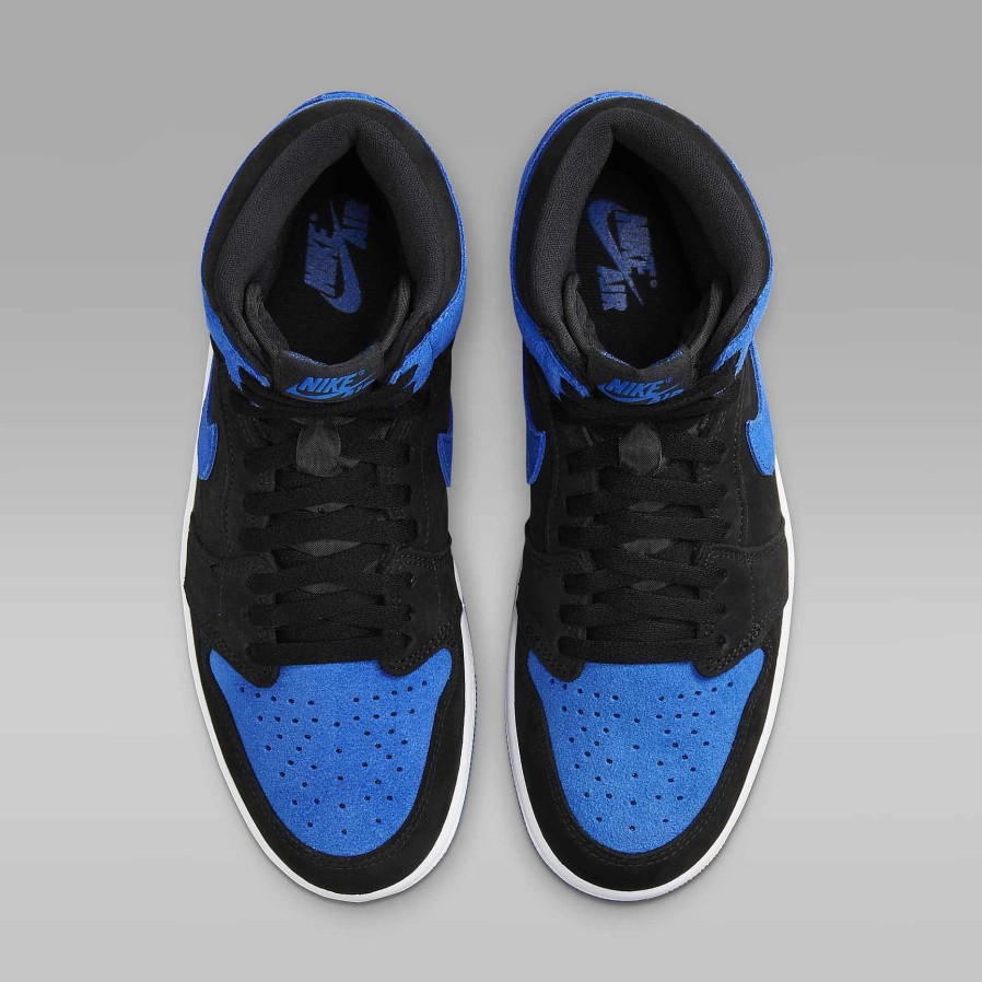 Men Nike Cyber Monday Shoes | Air Jordan 1 High Og "Royal Reimagined" Black/White/Royal Blue/Royal Blue