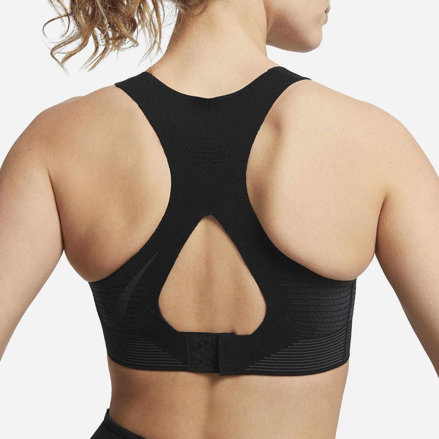 Women Nike Bras | Nike Swoosh Flyknit Black/Dark Smoke Grey/Photon Dust