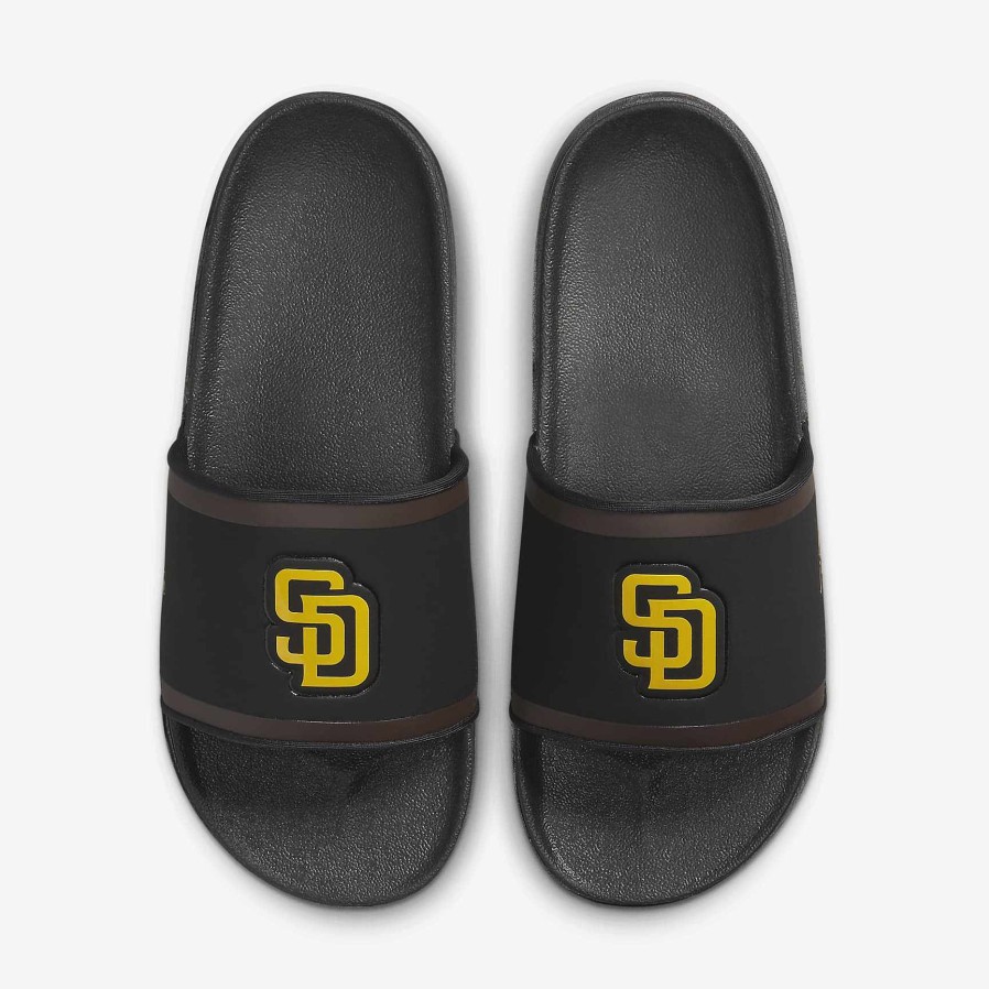 Men Nike Sandals & Slides | Nike Offcourt (Mlb San Diego Padres) Black/Dark Cinder/Amarillo