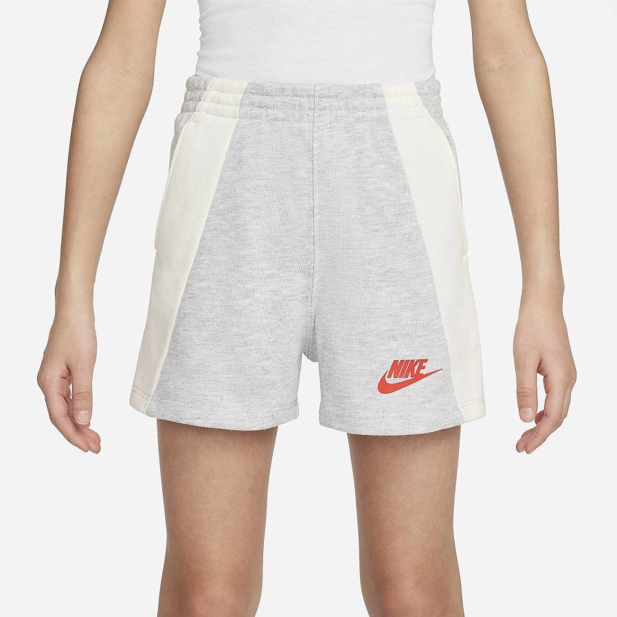 Kids Nike Shorts | Nike Xo Swoosh French Terry Shorts Light Smoke Grey