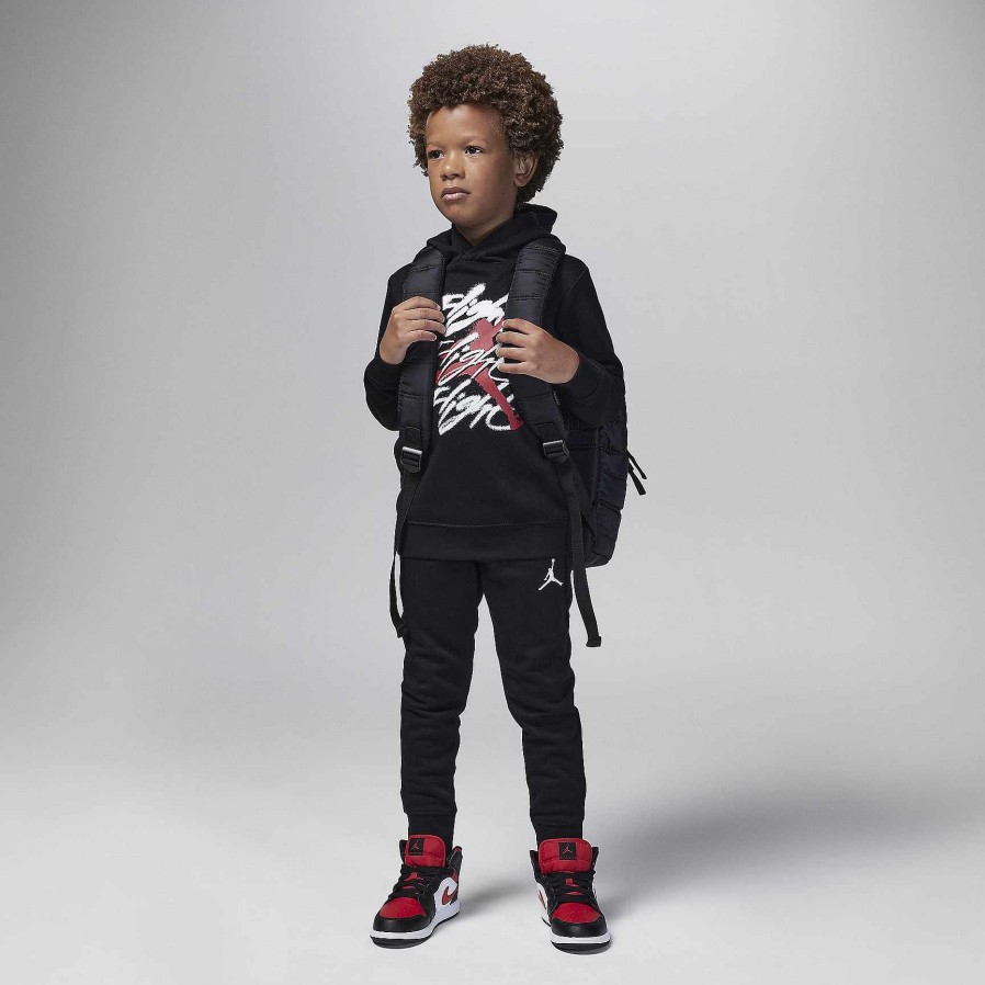 Kids Nike Cyber Monday Clothing | Jordan Flight Spray Pullover Hoodie Set Black