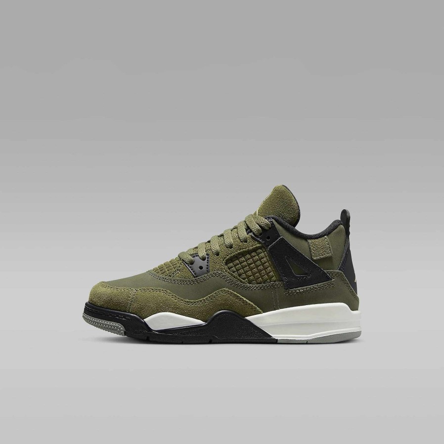 Kids Nike Lifestyle | Jordan 4 Retro Se Craft Medium Olive/Cargo Khaki/Black/Pale Vanilla