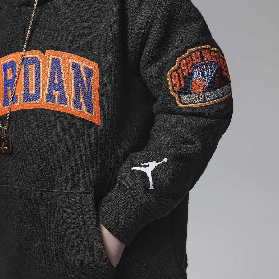 Kids Nike Matching Sets | Jordan Patch Pack Pullover Hoodie Black