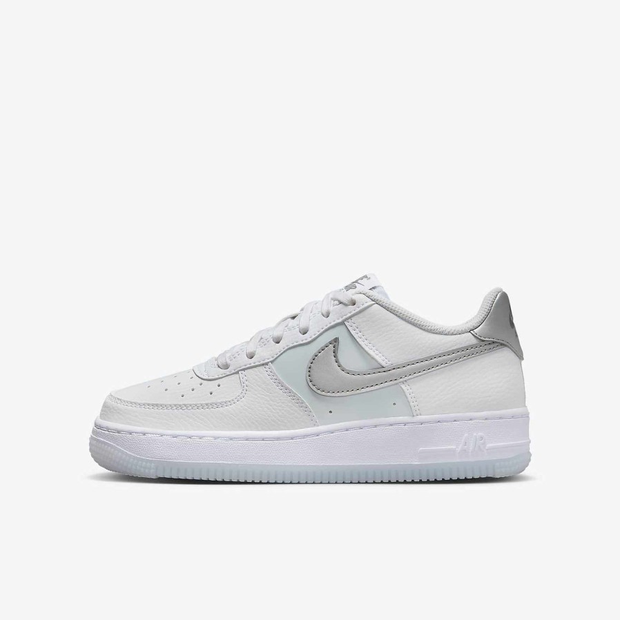 Kids Nike Air Force 1 | Nike Air Force 1 White/Pure Platinum/Football Grey/Metallic Silver