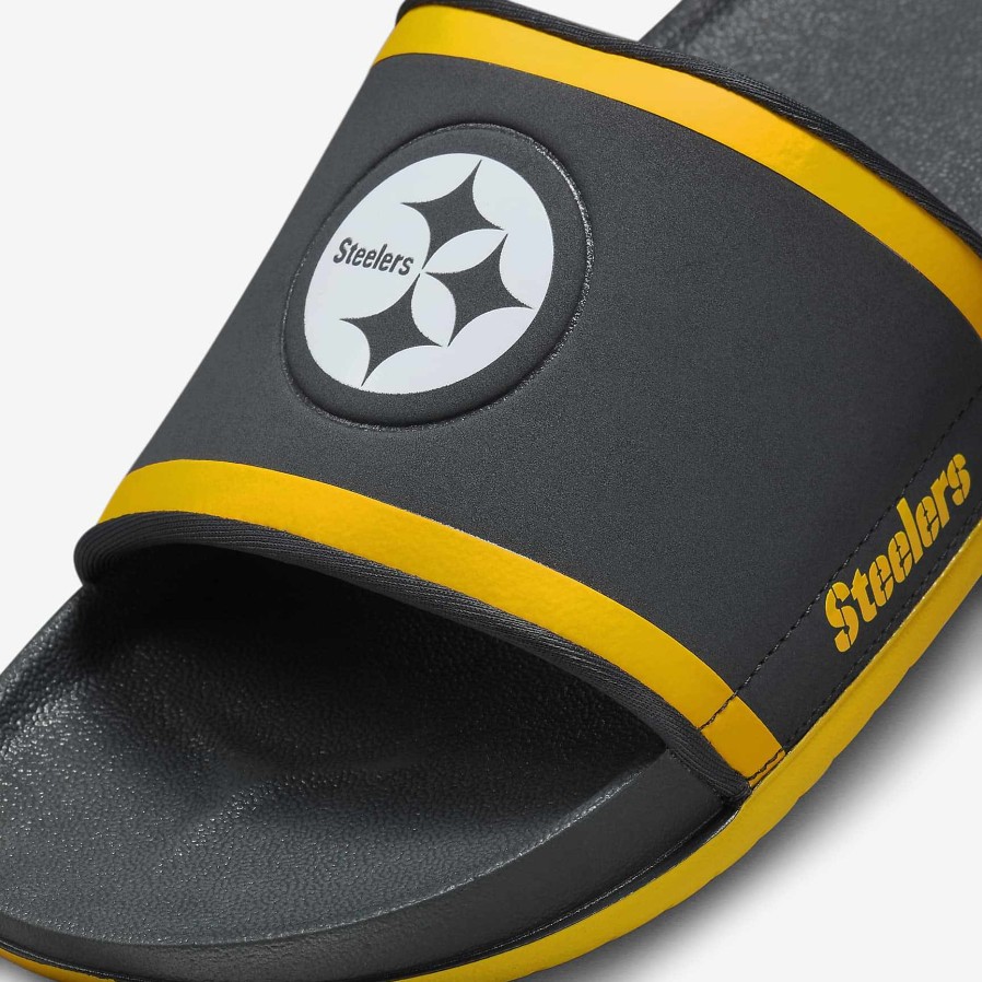 Men Nike Sandals & Slides | Nike Offcourt (Nfl Pittsburgh Steelers) Anthracite/University Gold/White