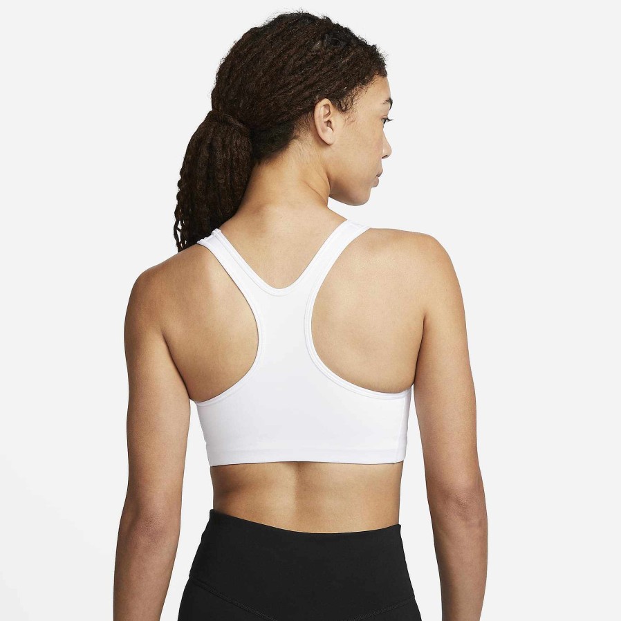 Women Nike Bras | Nike Swoosh White/Black