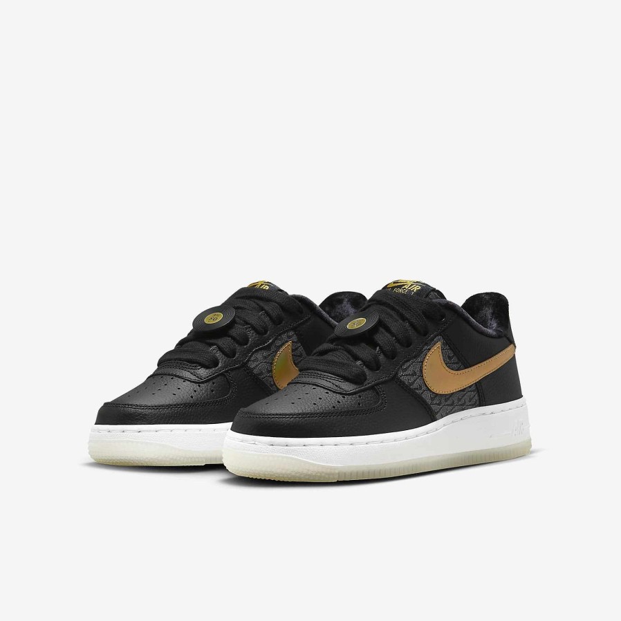 Kids Nike Air Force 1 | Nike Air Force 1 Lv8 Black/White/Metallic Gold