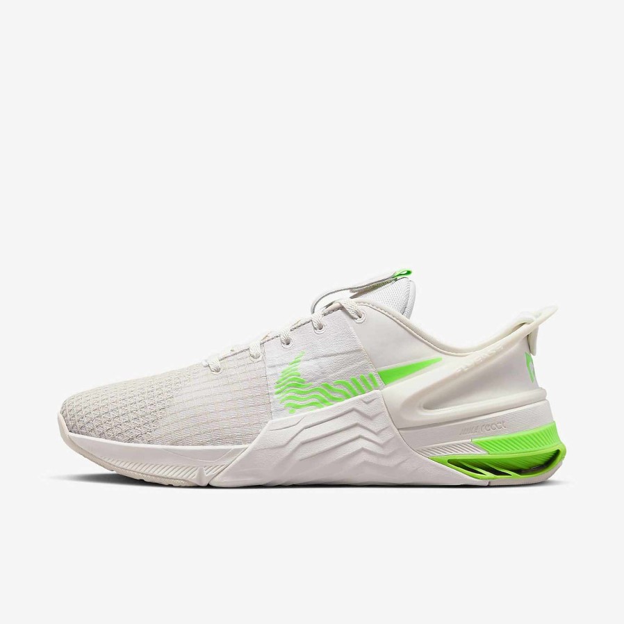 Men Nike Training & Gym | Nike Metcon 8 Flyease Phantom/Light Orewood Brown/Green Strike