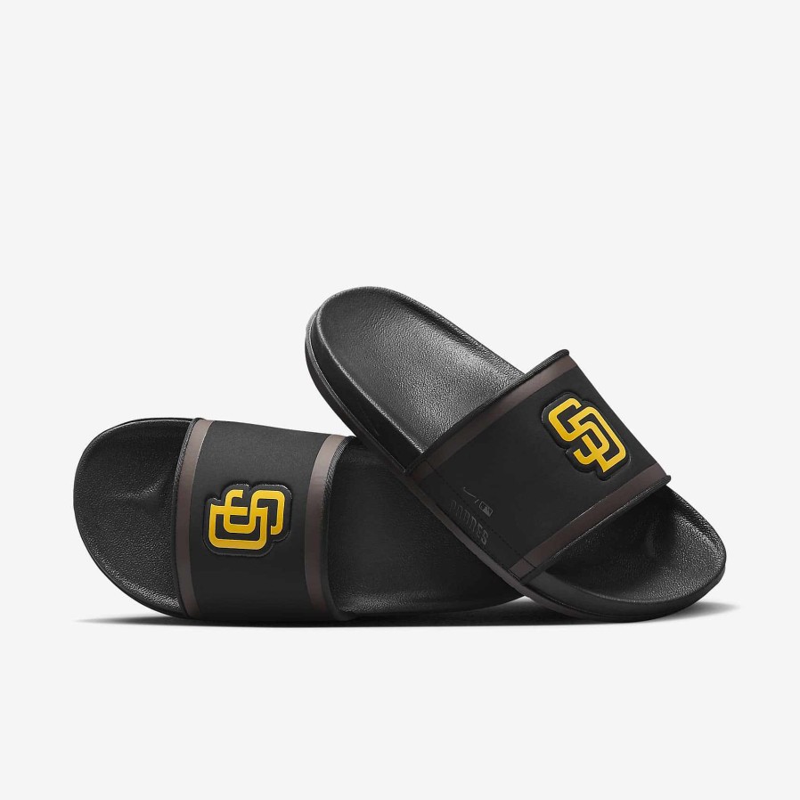 Men Nike Sandals & Slides | Nike Offcourt (Mlb San Diego Padres) Black/Dark Cinder/Amarillo