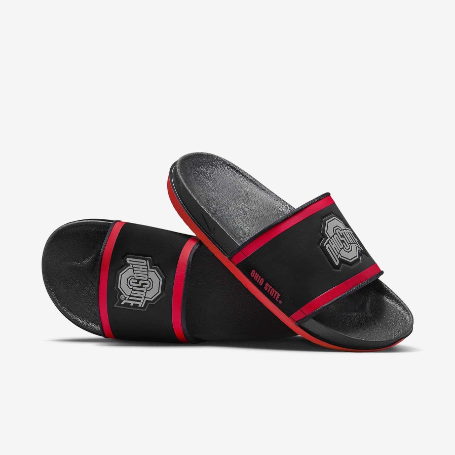 Men Nike Sandals & Slides | Nike Offcourt (Ohio State) Black/University Red/Pewter Grey