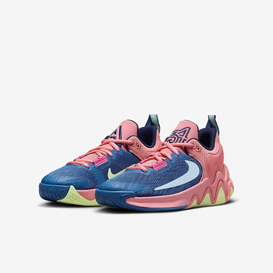 Kids Nike Basketball | Nike Giannis Immortality 2 Pink Gaze/Dark Marina Blue/Barely Volt/Celestine Blue