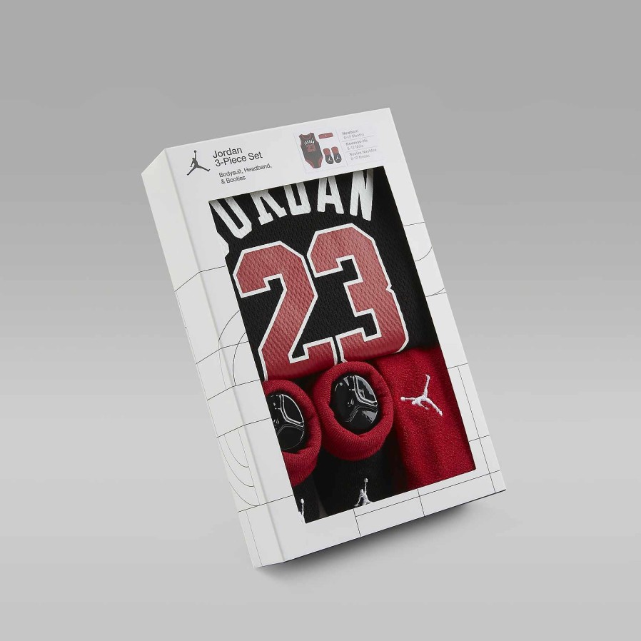 Kids Nike Jordan | Jordan 3-Piece Mesh Jersey Bodysuit Box Set