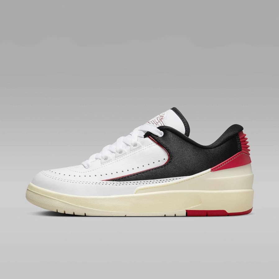 Women Nike Jordan | Air Jordan 2 Low "Black Satin" White/Black/Coconut Milk/University Red