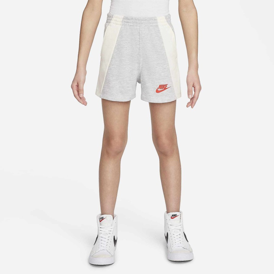 Kids Nike Shorts | Nike Xo Swoosh French Terry Shorts Light Smoke Grey